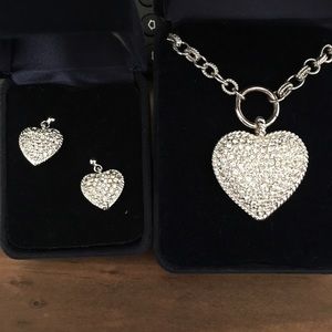 Sterling with crystals necklace and earrings